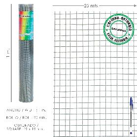 MALLA ELECTROSOLDADA GALVANIZADA 25X25 / 1,60 / 100 CM. GD ROLLO 25 METROS.