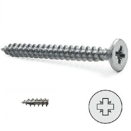 TORNILLO ROSCA MADERA CABEZA PLANA RS-FIX POZIDRIV ZINCADO LARGO 40MM DIÁMETRO 4.5MM (CAJA 500)