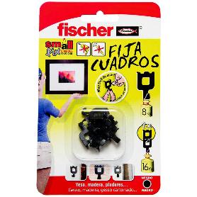 BLISTER 8 FIJA CUADROS NEGRO 518168 FISCHER