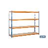 ESTANTERÍA MEDIA CARGA AZUL/NARANJA 4 BALDAS DE MADERA 2000 X 1800 X 600 MM