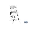 SILLA ALTA PLEGABLE BLANCA  ALTURA ASIENTO 74 CM VENTA UNITARIA