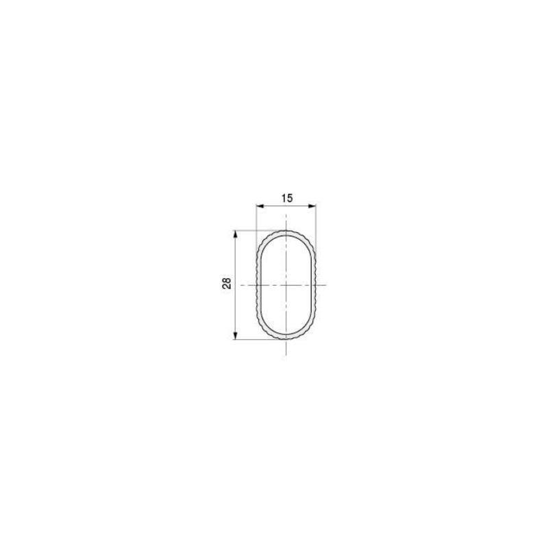 10PZ TUBO OVALE CROMATO MM.30X15 ASTE DA ML.3