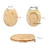 TAPA WC MADERA NATURAL, TAPA ASIENTO INODORO, ASIENTO PARA INODORO UNIVERSAL, SOPORTE AJUSTABLE,