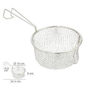 CESTA FREIR ACERO INOXIDABLE CON MANGO Ø 18 CM.