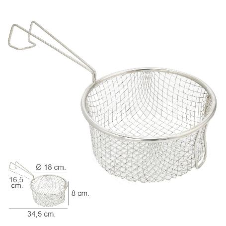 CESTA FREIR ACERO INOXIDABLE CON MANGO Ø 18 CM.