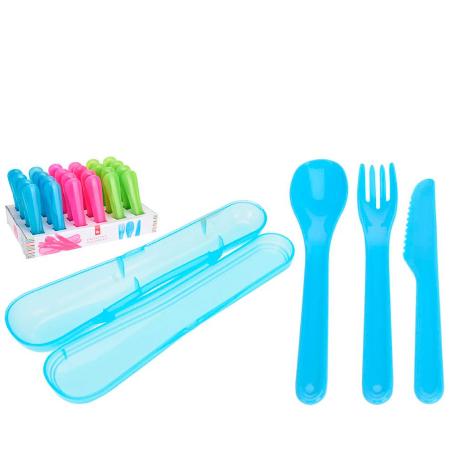 CUBERTERIA PLASTICO 3 PIEZAS SURTIDA