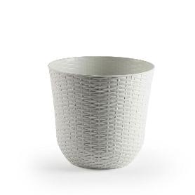 MACETA RATTAN 25X25X23 CM MARFIL