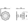 POMO PUERTA COPAL Ø70 PULIDO BRILLO FORMA OCTOGONAL.