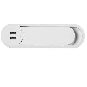 PASACABLE OVALADO TICAL 180X53 2XUSB BLANCO CARGADOR NO INCLUIDO.