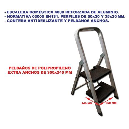 ESCALERAS ALUMINIO REFORZ.SIFER 4000   2 PELD.ANCHOS 03000 EN131