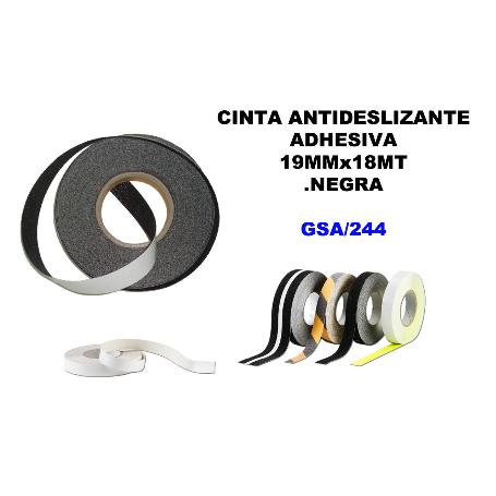 CINTA ANTIDESLIZANTE ADHESIVA 19MMX18MT NEGRA 220-86