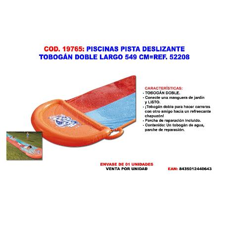 PISCINAS PISTA DESLIZANTE TOBOGAN DOBLE LARGO 549 CM 52208