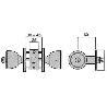 CERRADURA U-3000-AL-60 LATON LLAVE Y PASO