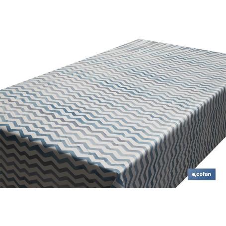 ROLLO MANTEL ANTIMANCHAS 1,40 X 25M 50% ALG/50% PVC.RAYADO