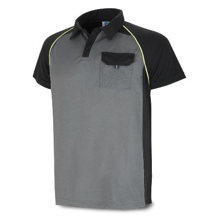 MARCA POLO M-CORTA ALTA TRANSPIRACION GRIS-NEGRO T-XXL 1288PTMCG