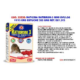 RATICIDA RATIBROM-3  MINI OVULOS 11-13 GR ESTUCHE 300 GR D01.313