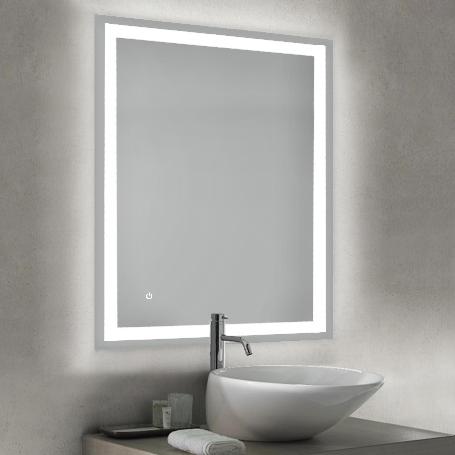  ESPEJO DE BAÑO HERACLES CON ILUMINACIÓN LED FRONTAL Y DECORATIVA, AC 230V 50HZ, 34W, PLÁSTICO Y CRISTAL