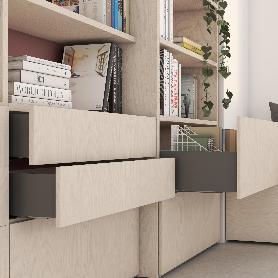 EMUCA CAJÓN EXTERIOR VERTEX 40KG DE ALTURA 131MM, PROFUNDIDAD 450MM, ACERO, GRIS ANTRACITA