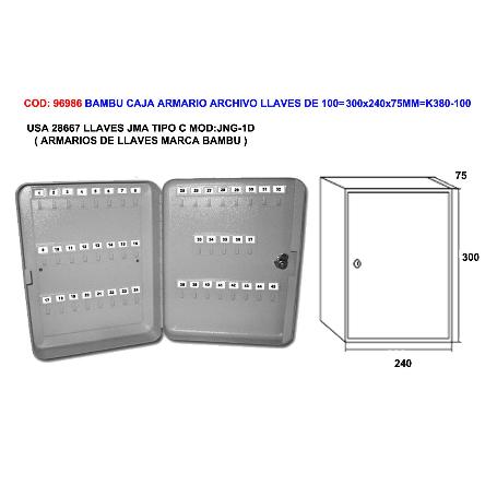 AVL CAJA ARMARIO ARCHIVO LLAVES DE 96 300X 240X75 MM PB-K300-96