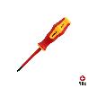 DESTORNILLADOR PHILLIPS AISLADO CERTIFICADO VDE 1.000 V. MEDIDA PH 1 - 4,5 X 80 MM. DESTORNILLADOR SEGURIDAD ELECTR