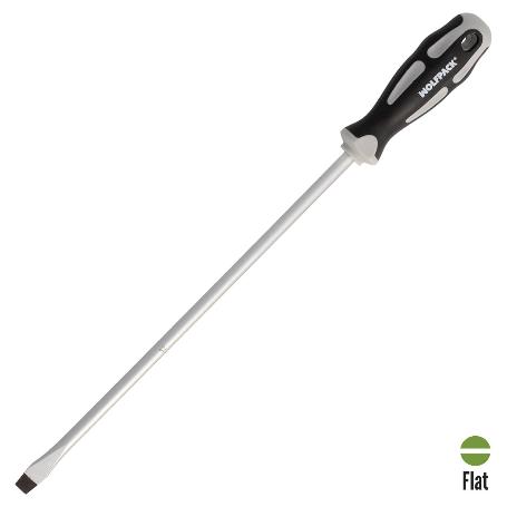 DESTORNILLADOR PLANO ESTAMPADO ACERO S2 MANGO TPR BIMATERIAL. MEDIDA 1,6 X Ø 9,0 X 300 MM.  DIN5265