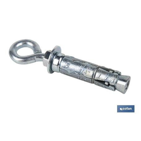 ANCLAJE ZAMAK HPM M6 X 45 CON ARGOLLA   CAJA 50 UNID.