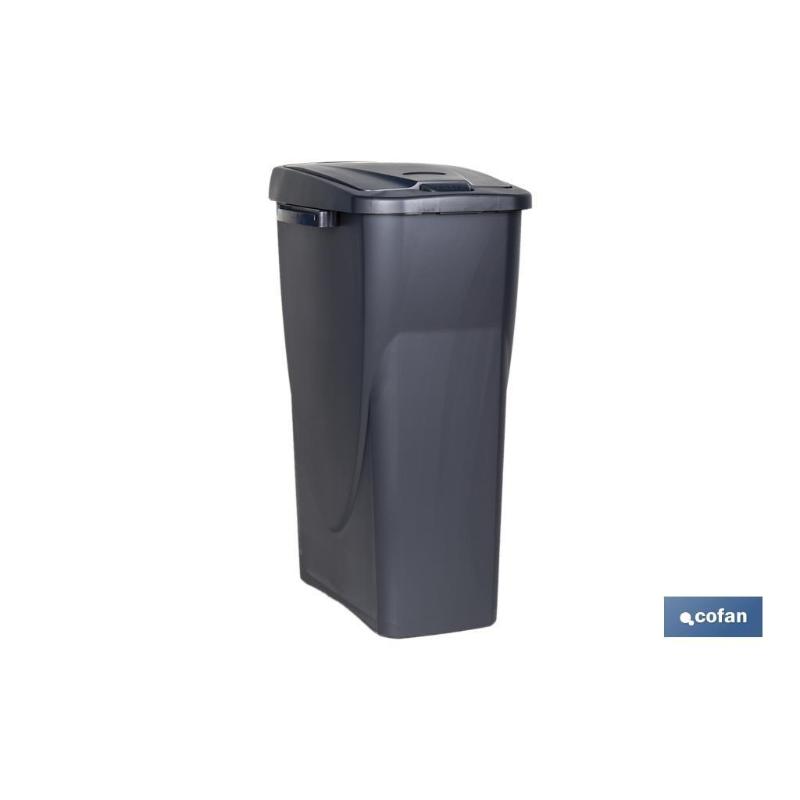 Cubo de basura para reciclar 25 litros color gris 21.5 x 36 x 51 cm