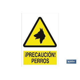 SEÑAL ADHESIVO 297X210MM. ¡PRECAUCIÓN! PERROS