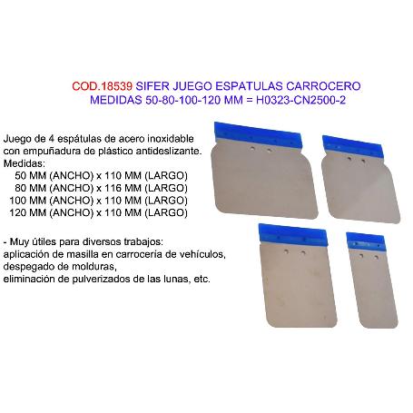 SIFER JUEGO ESPATULAS CARROCERO 50-80-100-120 MM H0323-CN2500-2