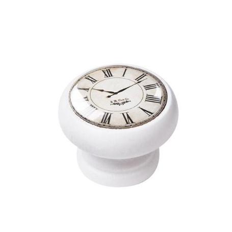 POMO MADERA 40MM RELOJ BLANCO 450BL02