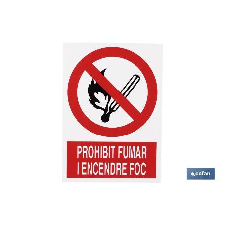 SEÑAL POLIESTIRENO 297X210 MM PROHIBIT FUMAR I ENCENDRE FOC