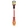 DESTORNILLADOR PLANO AISLADO CERTIFICADO VDE 1.000 V. MEDIDA 1,2 X Ø 6,5 X 150 MM. DESTORNILLADOR SEGURIDAD ELECTRI