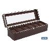 CAJA GUARDA RELOJES 6 UDS PIEL MARRÓN
