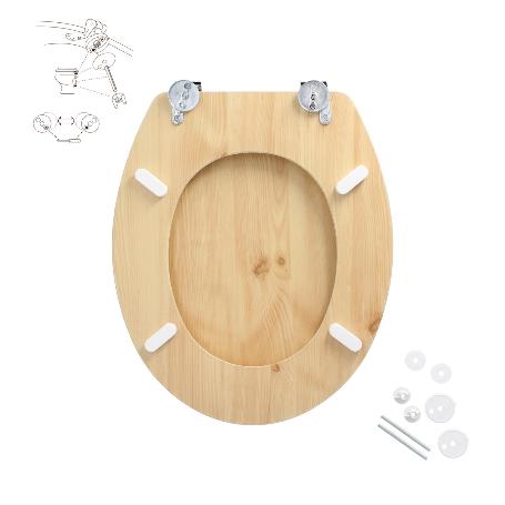 tapa wc madera natural, tapa asiento inodoro, asiento para inodoro  universal, soporte ajustable