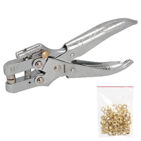 ALICATES PARA OJETES PROFESIONALES CON 50 OJETES PEQUEÑOS