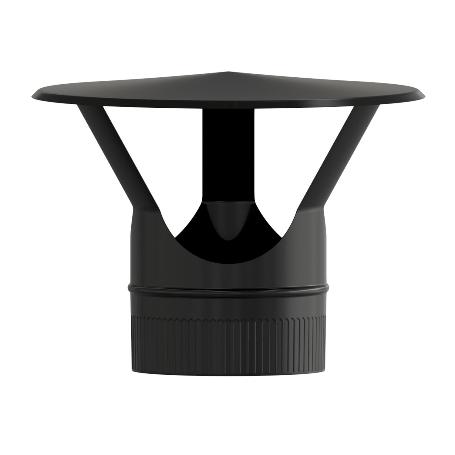 SOMBRERO ESTUFA VITRIFICADO NEGRO Ø 150 MM. SOMBRERO TUBO CHIMENEA, SOMBRERO TUBO HUMO, SOMBRERO TUBO CALEFACCIÓN, 