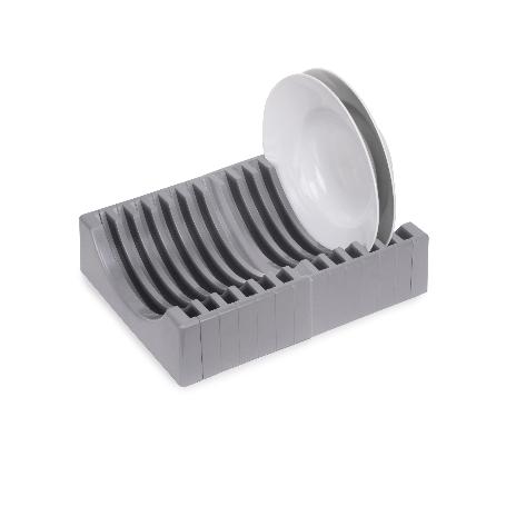  KIT DE ORGANIZADORES DE PLATOS PARA MUEBLES, CON CAPACIDAD PARA 13 PLATOS, PLÁSTICO, GRIS