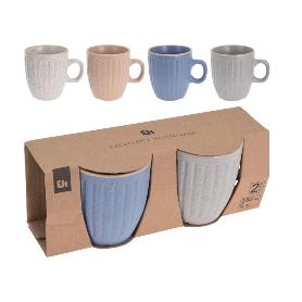 TAZAS CAFE FACETAS 15 CL 2P. SURTIDAS LOTE 2