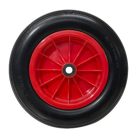 RUEDA CARRETILLA INVERNADERO POLIURETANO IMPINCHABLE LLANTA PLÁSTICO, Ø 360 MM. EJE Ø 20 MM.