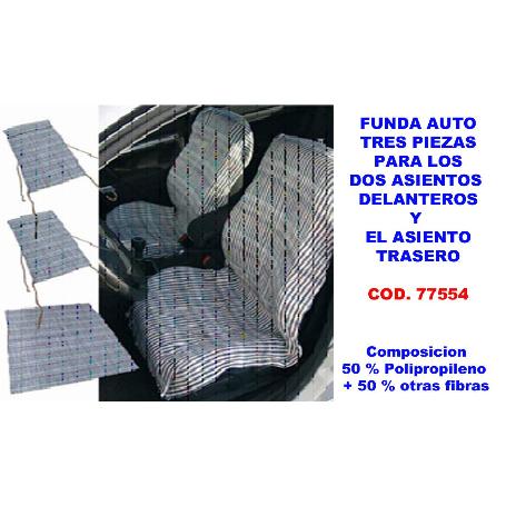 FUNDA COCHE ARTESANA 3 PIEZAS 50% POLIPROPILENO+50% FIBRAS