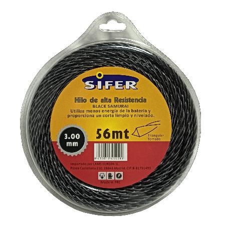 SIFER HILO DESBROZADORA NEGRO BLACK SAMURAY TRENZAD 3.00MM X 56M