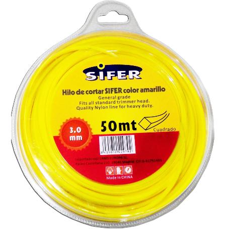 SIFER HILO DESBROZADORA AMARILLO CUADRADO 3.00 MMX 50 M 48222030