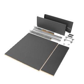  KIT DE CAJÓN PARA COCINA O BAÑO VERTEX DE ALTURA 178MM CON TABLEROS INCLUIDOS, MÓDULO 600MM, GRIS ANTRACITA