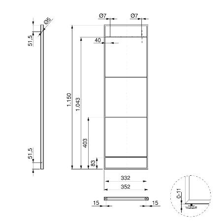 ▷ Comprar Estantería Lader con estructura y estantes altura 1150mm ac