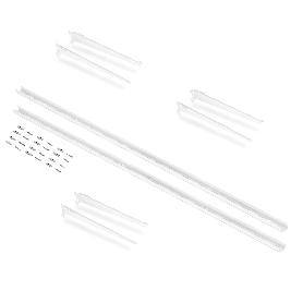  KIT PARA 3 ESTANTES CON SOPORES Y PERFILES DE FIJACIÓN A PARED JAGMET, LONGITUD 230MM, ACERO, PINTADO BLANCO