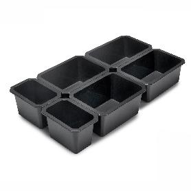  KIT DE 6 CUBOS ORGANIZADORES PARA CAJÓN DE BAÑO TIDY, PLÁSTICO, GRIS ANTRACITA