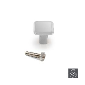 EMUCA LOTE DE 25 POMOS PARA MUEBLE SPRINGFIELD, 20X20MM, ZAMAK, CROMADO