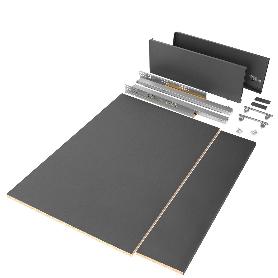  KIT DE CAJÓN PARA COCINA O BAÑO VERTEX DE ALTURA 178MM CON TABLEROS INCLUIDOS, MÓDULO 900MM, GRIS ANTRACITA