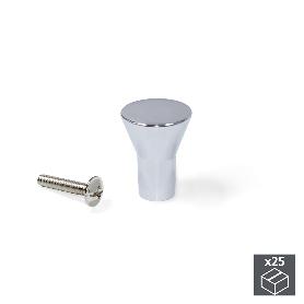 EMUCA LOTE DE 25 POMOS PARA MUEBLE TUCSON, DIÁMETRO 16MM, ZAMAK, CROMADO