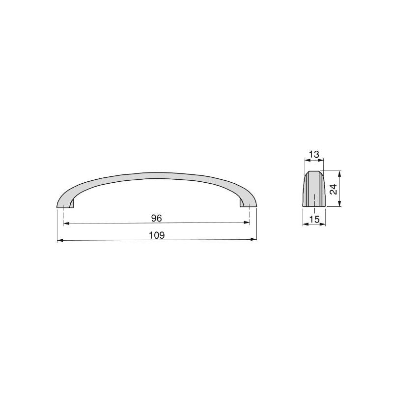 Tirador para mueble Casablanca, L116mm, intereje 96mm, Zamak, Oro